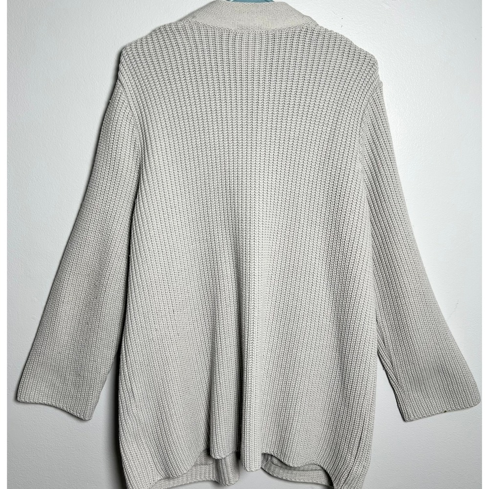 St Michael Vintage Grey Shaker Knit Longline Chic Cardigan Sweater XL - Picture 8 of 9